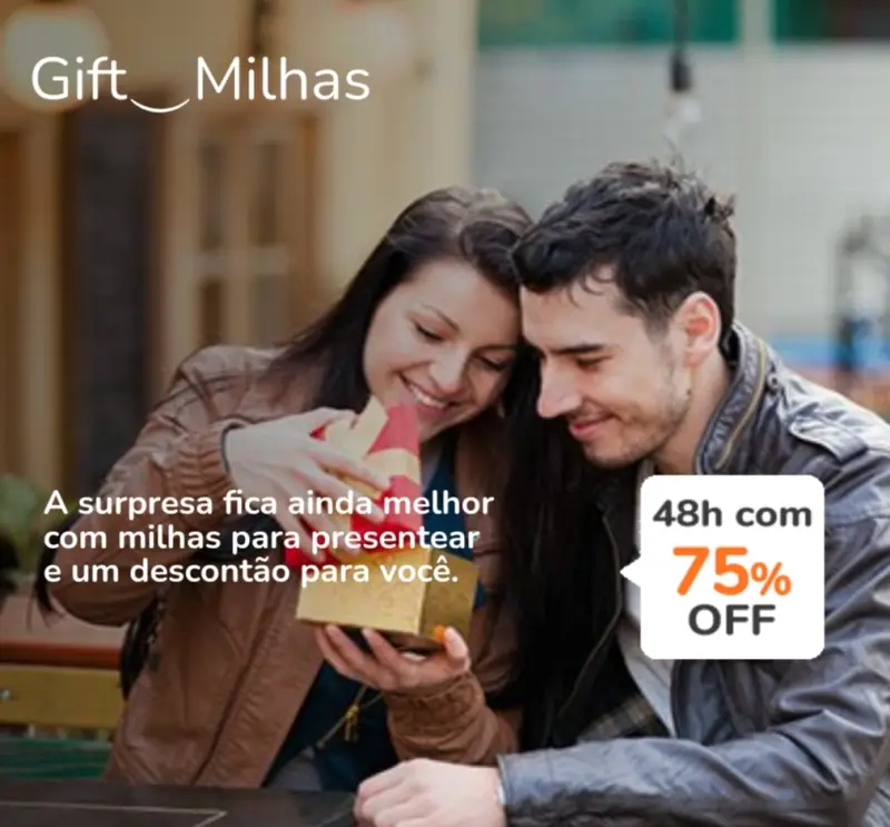 Smiles: Gift Milhas com 75% OFF para presentear um amigo