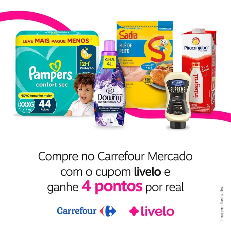 4 Pontos por Real com Livelo e Carrefour Mercado!