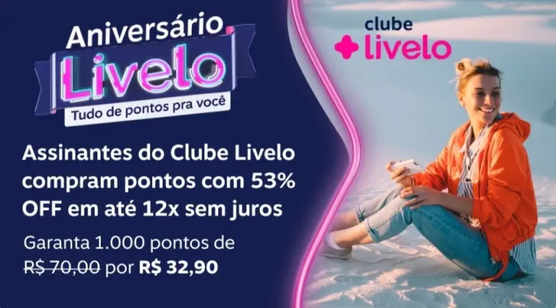 Garanta 53% de Desconto na Compra de Pontos Livelo!