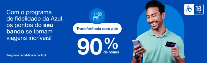 Ganhe Até 90% de Bônus Azul na Transferência de Pontos