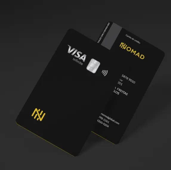Cartão Nomad com 3 Pontos/Dólar, Cashback e VIP Sem Anuida