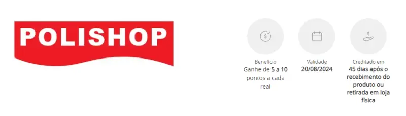 Ganhe 10 Pontos por Real na Polishop em Oferta Limitada