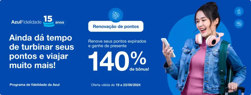 Renove Pontos Azul com 140% de Bônus e 10% de Desconto!