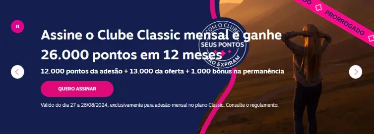 Ganhe 26.000 Pontos com Clube Livelo Classic