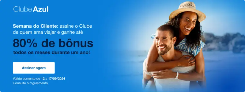 Ganhe 80% de Bônus no Clube Azul Anual com Desconto Extra