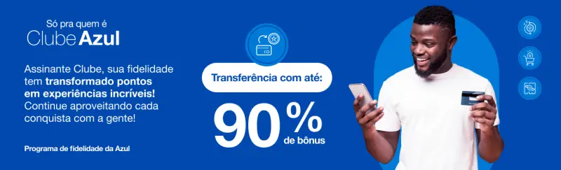 Ganhe Até 90% de Bônus Transferindo Pontos para Azul Fidelid