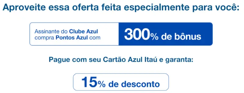 Azul Fidelidade: Ganhe 300% de Bônus e Milheiro a R$ 14,87