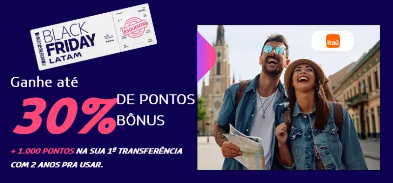 LATAM Pass: Até 30% de Bônus em Transferências Itaú!