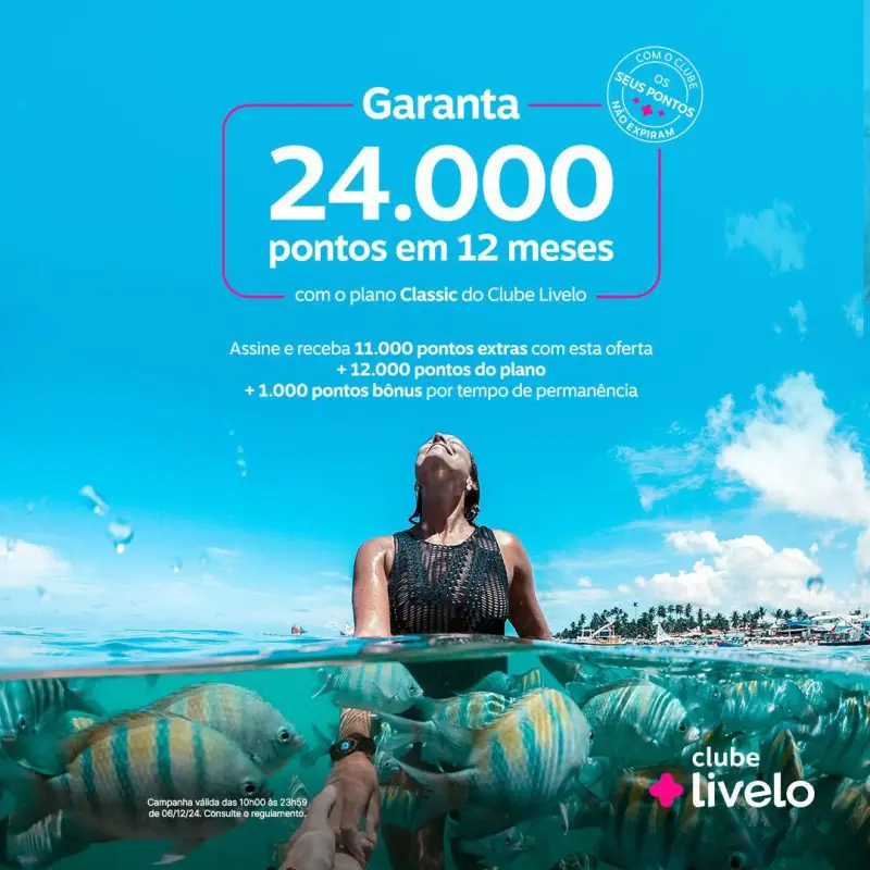 Clube Livelo Classic: Ganhe 24.000 Pontos Só Hoje!