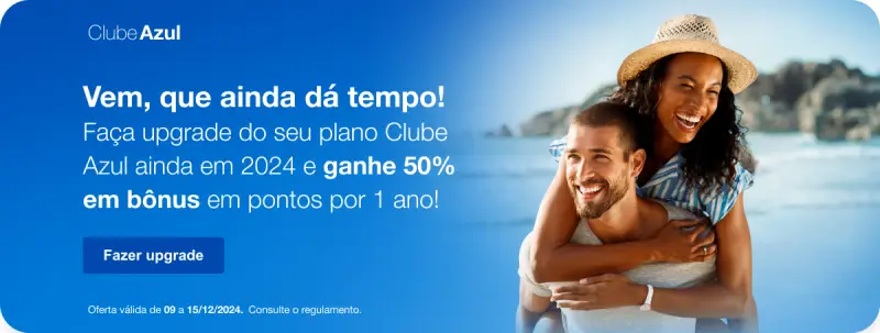 Ganhe 50% de Pontos Bônus por 1 Ano no Clube Azul!