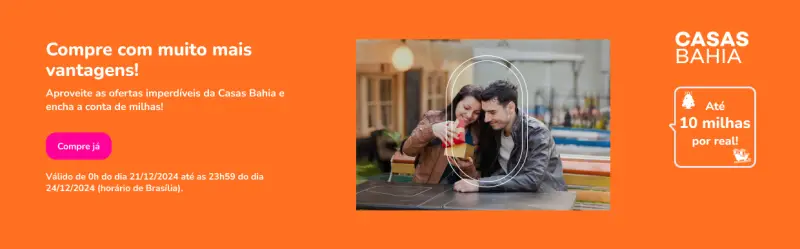 Ganhe Até 10 Milhas por Real na Casas Bahia com Smiles